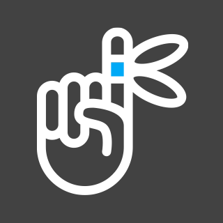 logo hand with string around pointer finger