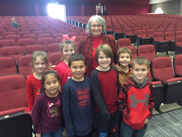 Mrs. Wasilchak with students at FWSO performance