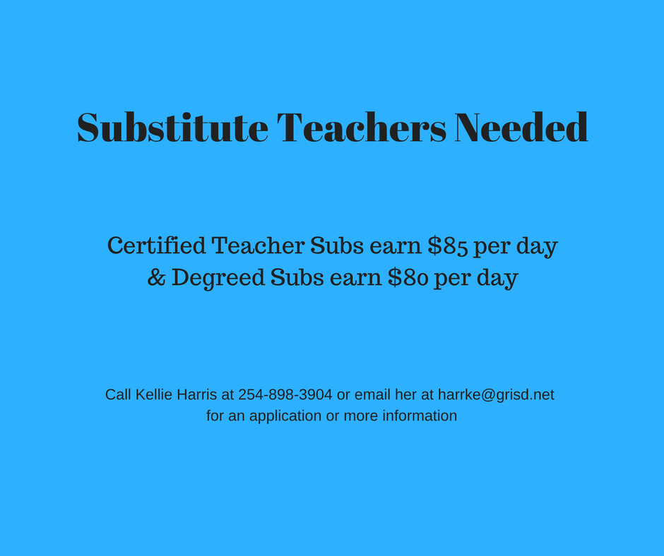 Picture of substitute tchrs needed