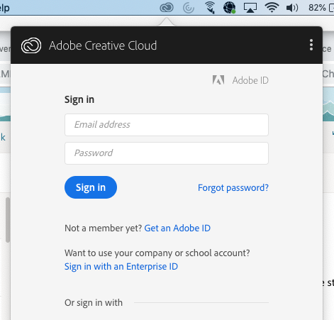 Adobe Creative Cloud login