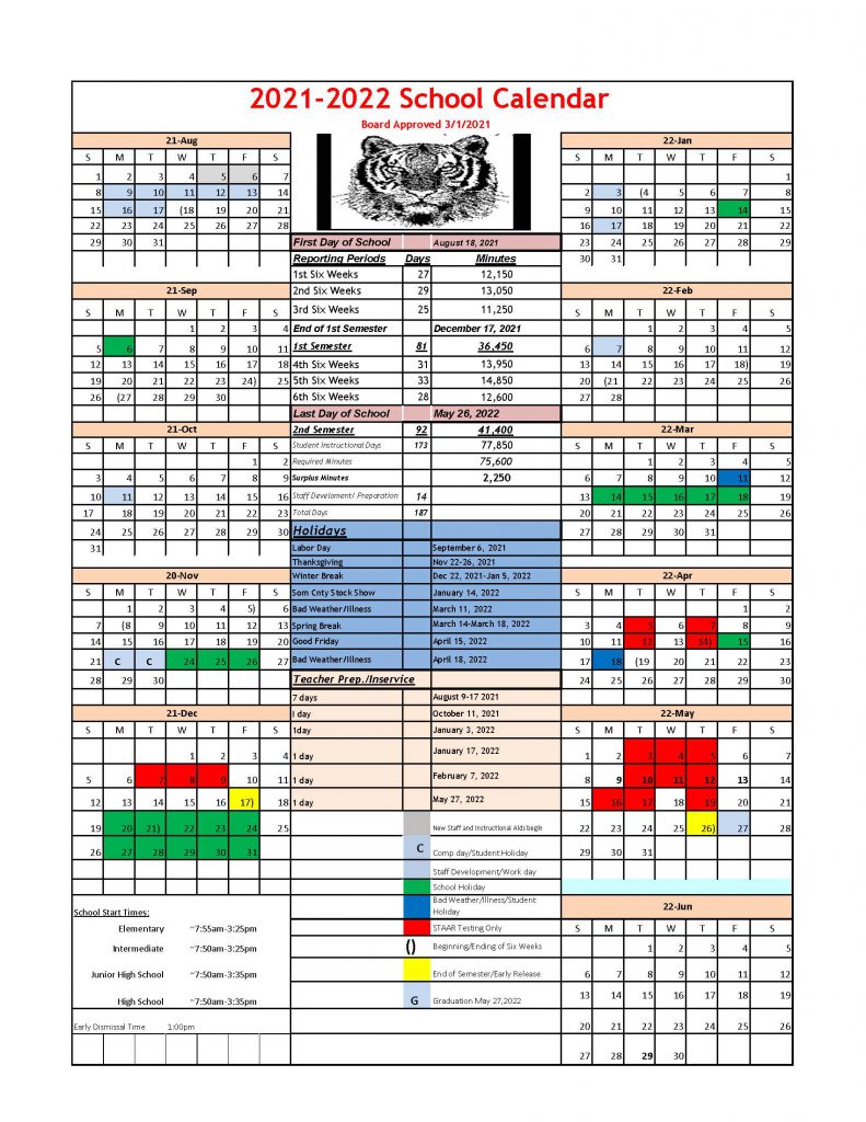 Gcisd 2022 Calendar 2021-2022 School Calendar – Glen Rose Isd