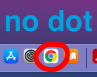 no dot under icon